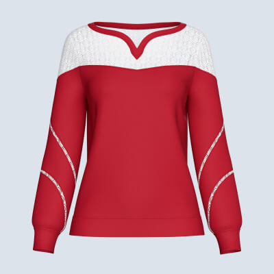 Girls Lace Yoke Overlay Sweatshirt