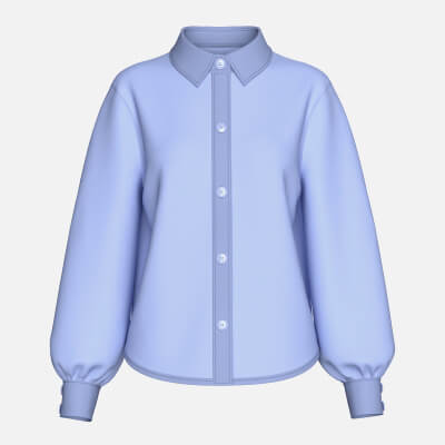 Girls Lantern Sleeve Button-Up Shirt