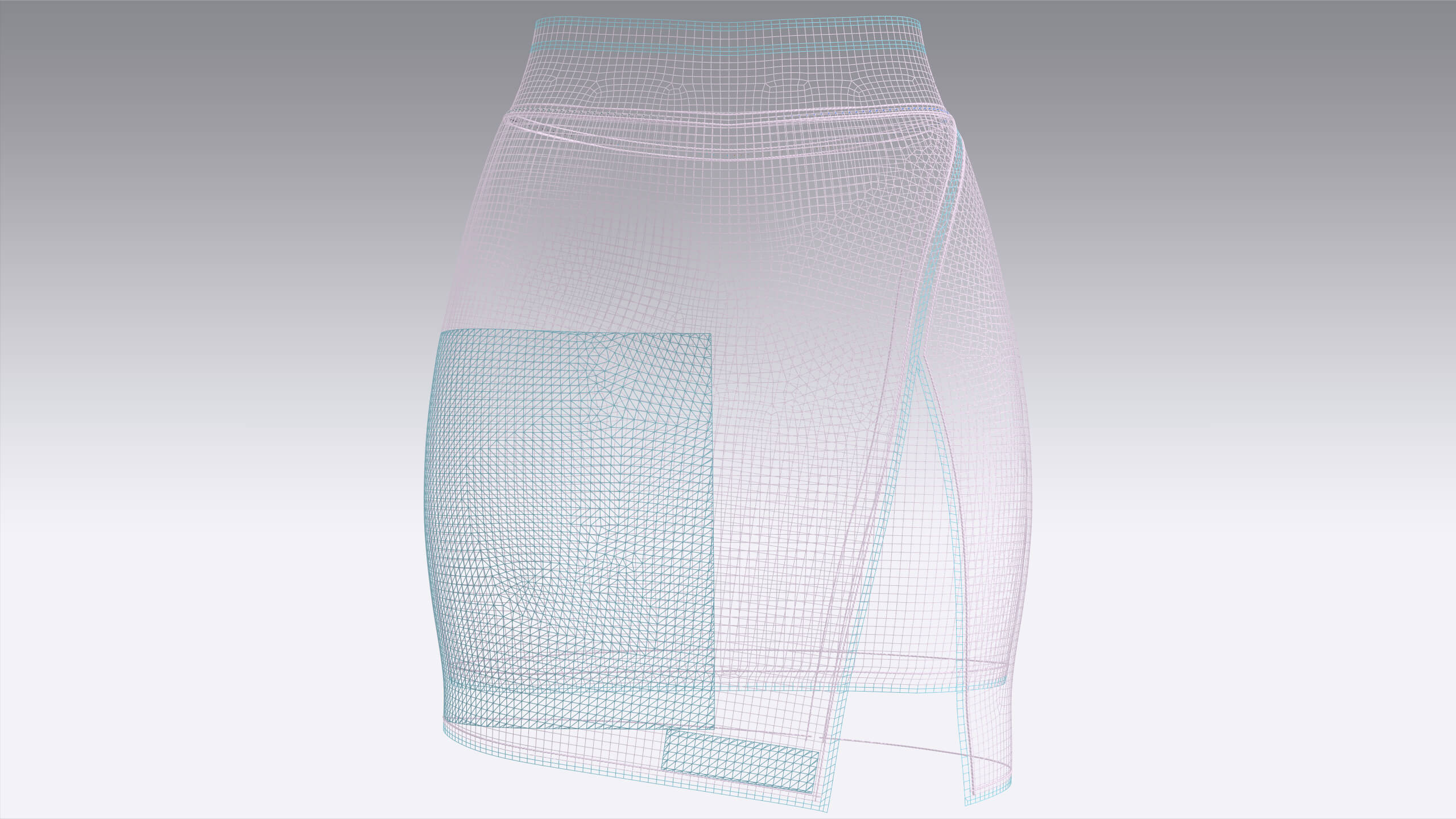 Girls Layered Mini Skirt with Floral Print 3D Model