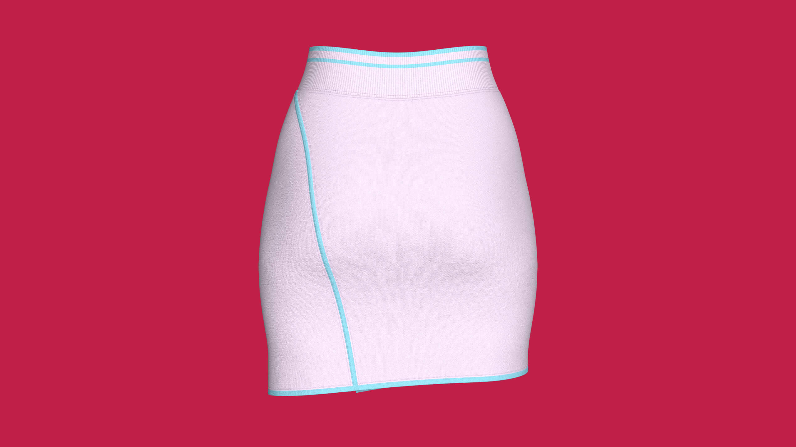 Girls Layered Mini Skirt with Floral Print 3D Model