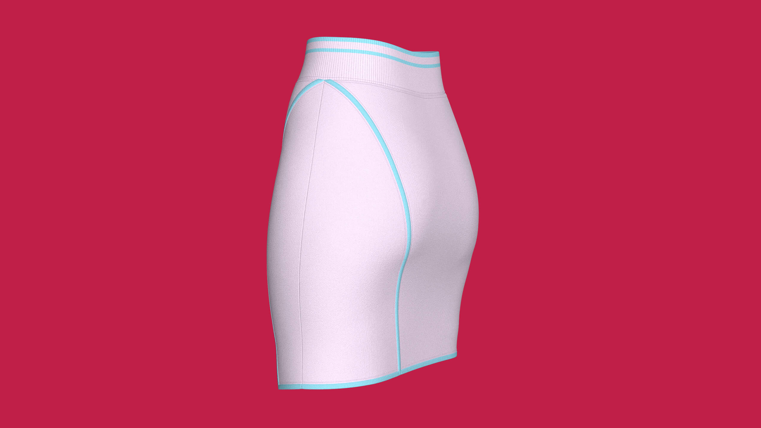 Girls Layered Mini Skirt with Floral Print 3D Model