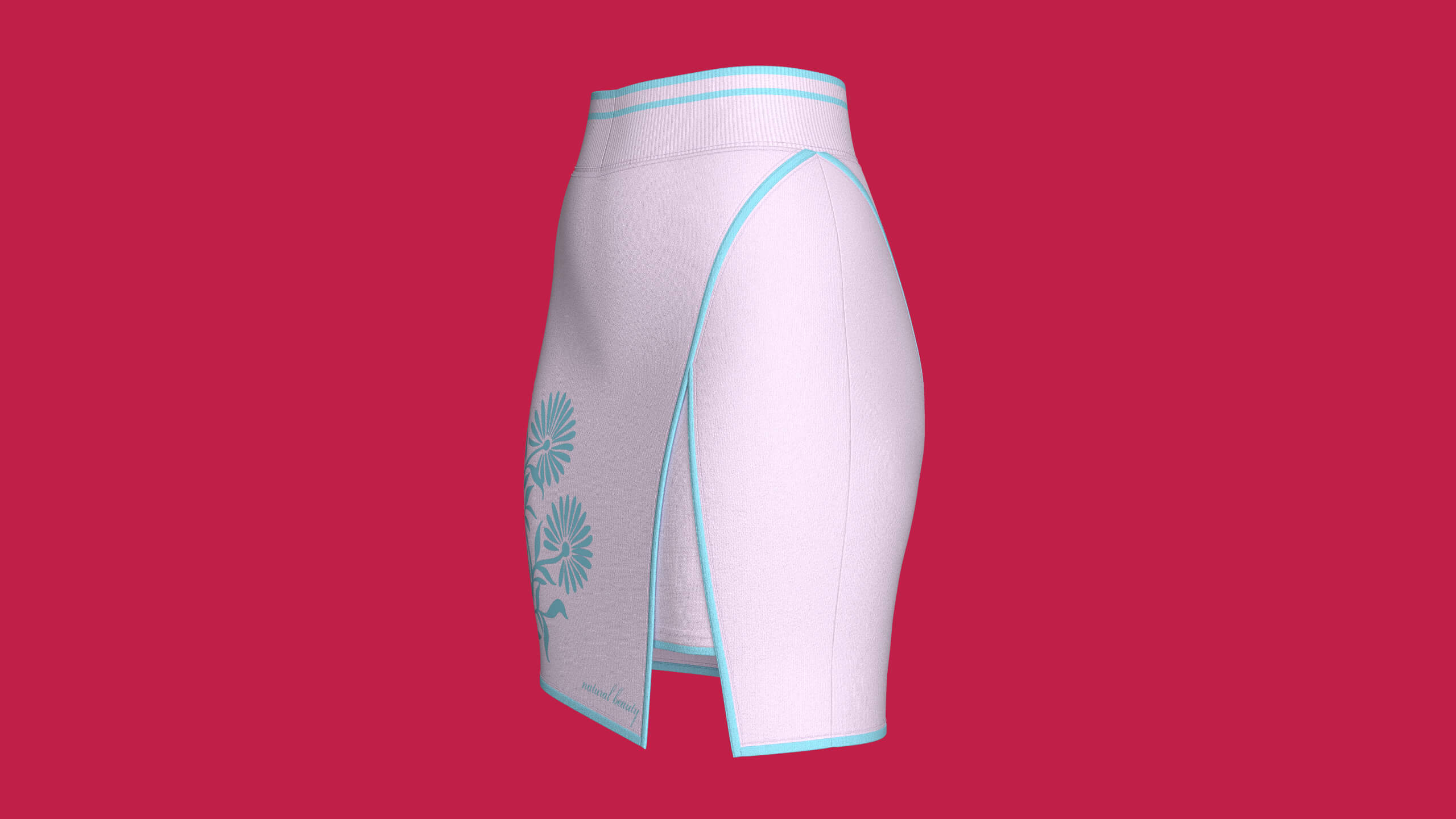 Girls Layered Mini Skirt with Floral Print 3D Model