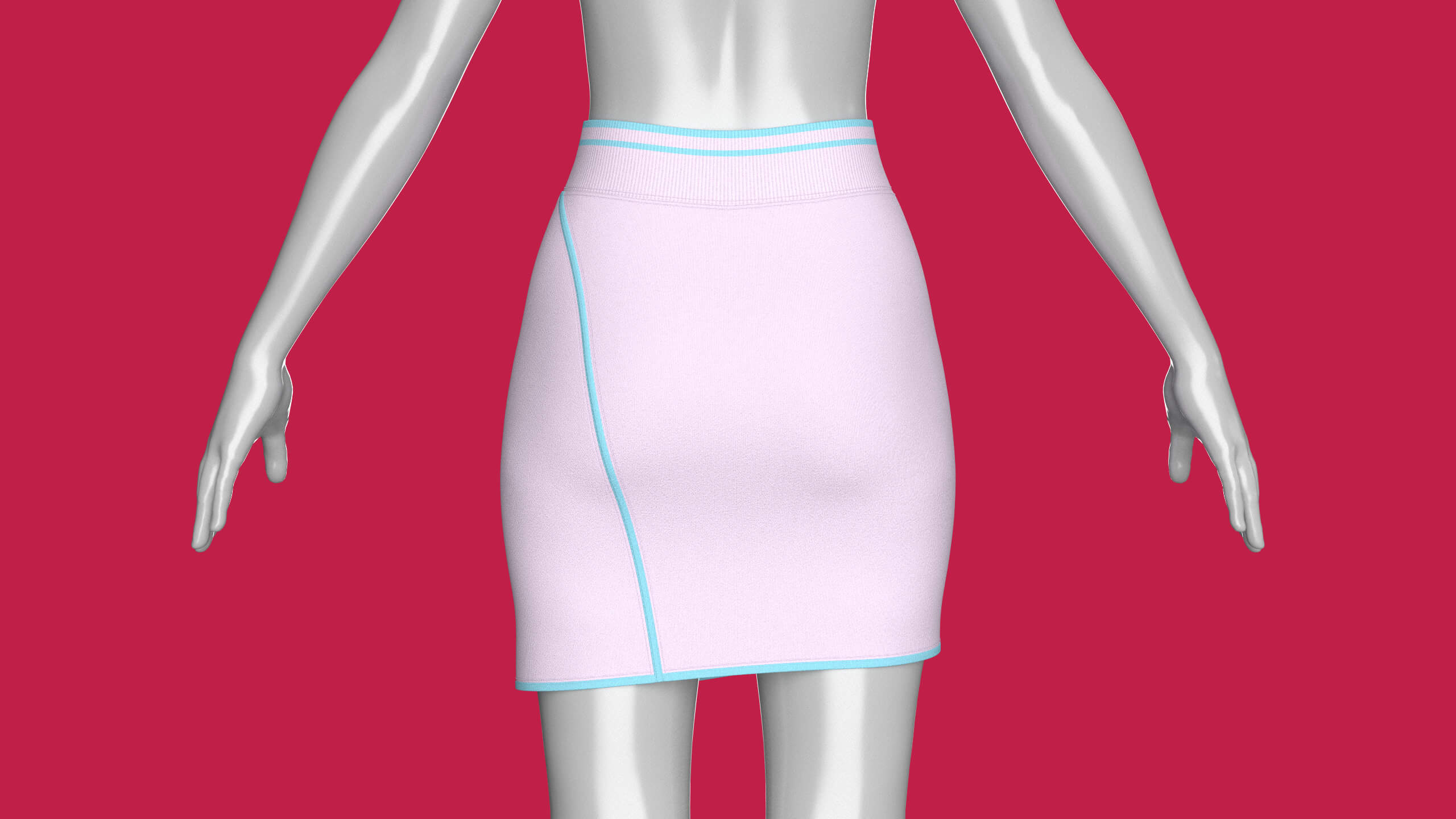 Girls Layered Mini Skirt with Floral Print 3D Model