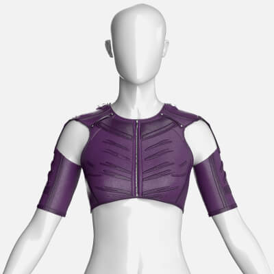 Girls Leather Crop Top with Zipper