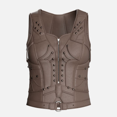 Girls Leather Vest with Front Zipper