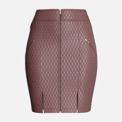 Girls Leather Zip-Front Mini Skirt