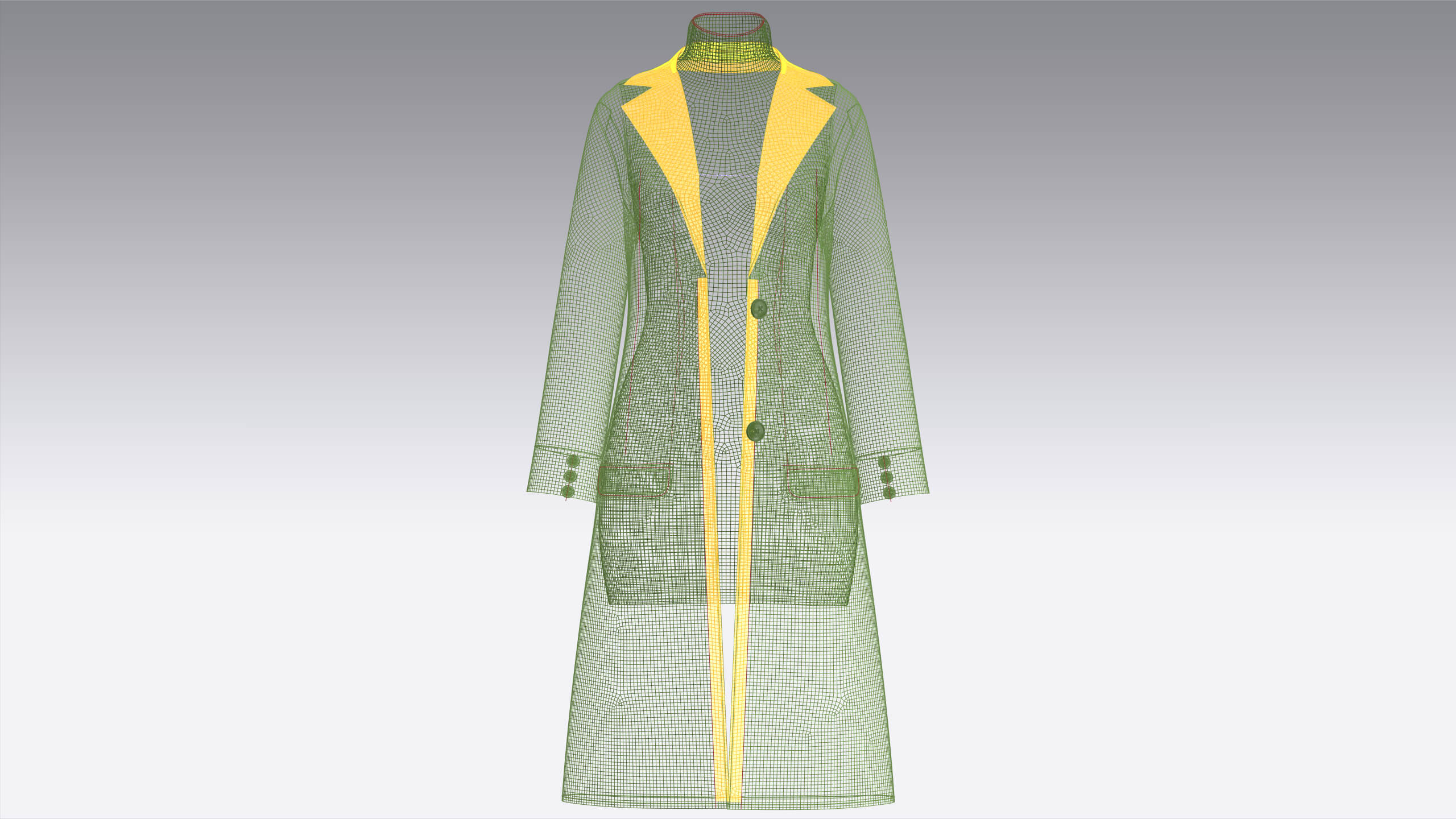 Girls Long Overcoat with Midi Sweater 3D Model