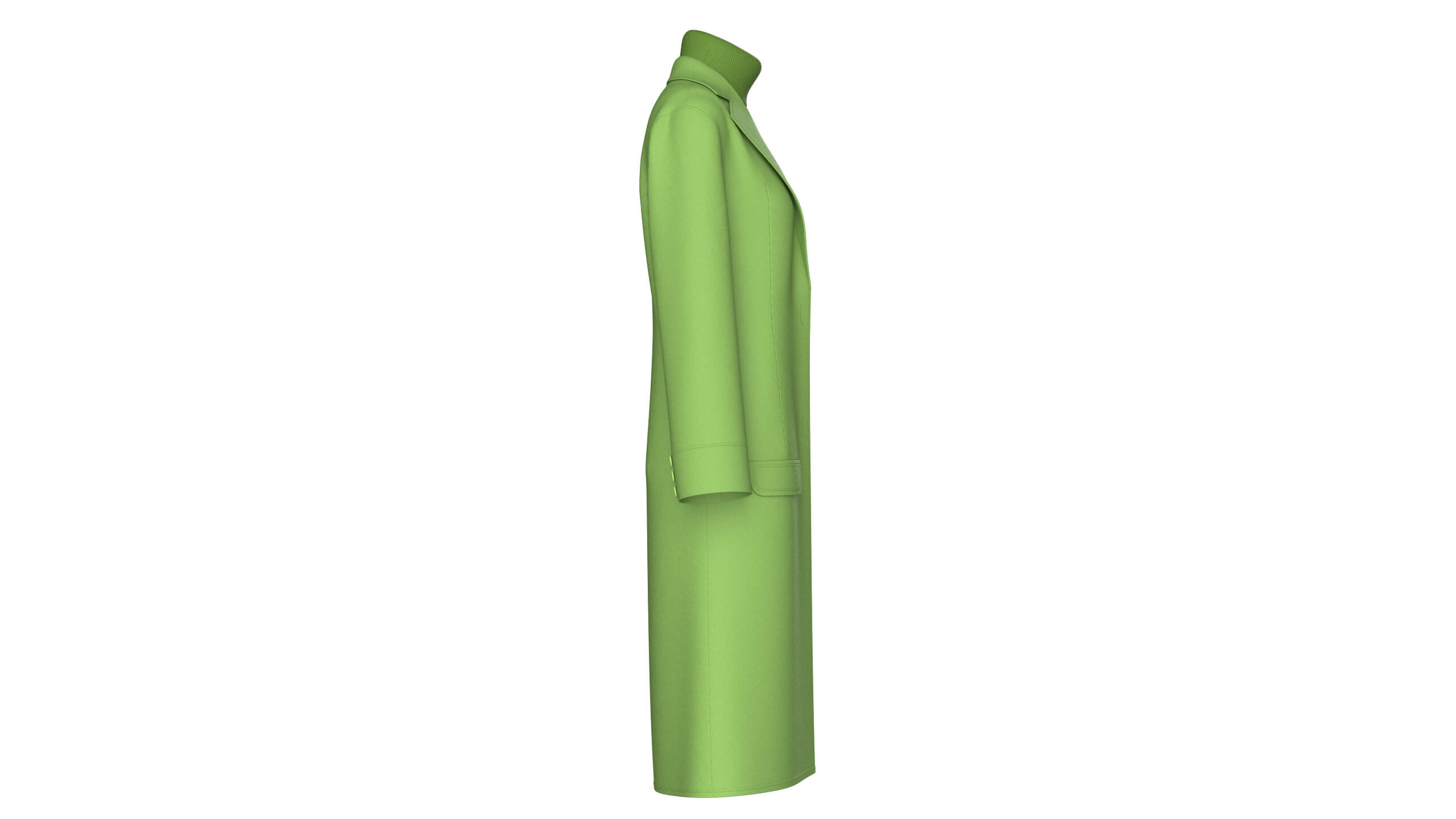 Girls Long Overcoat with Midi Sweater 3D Model