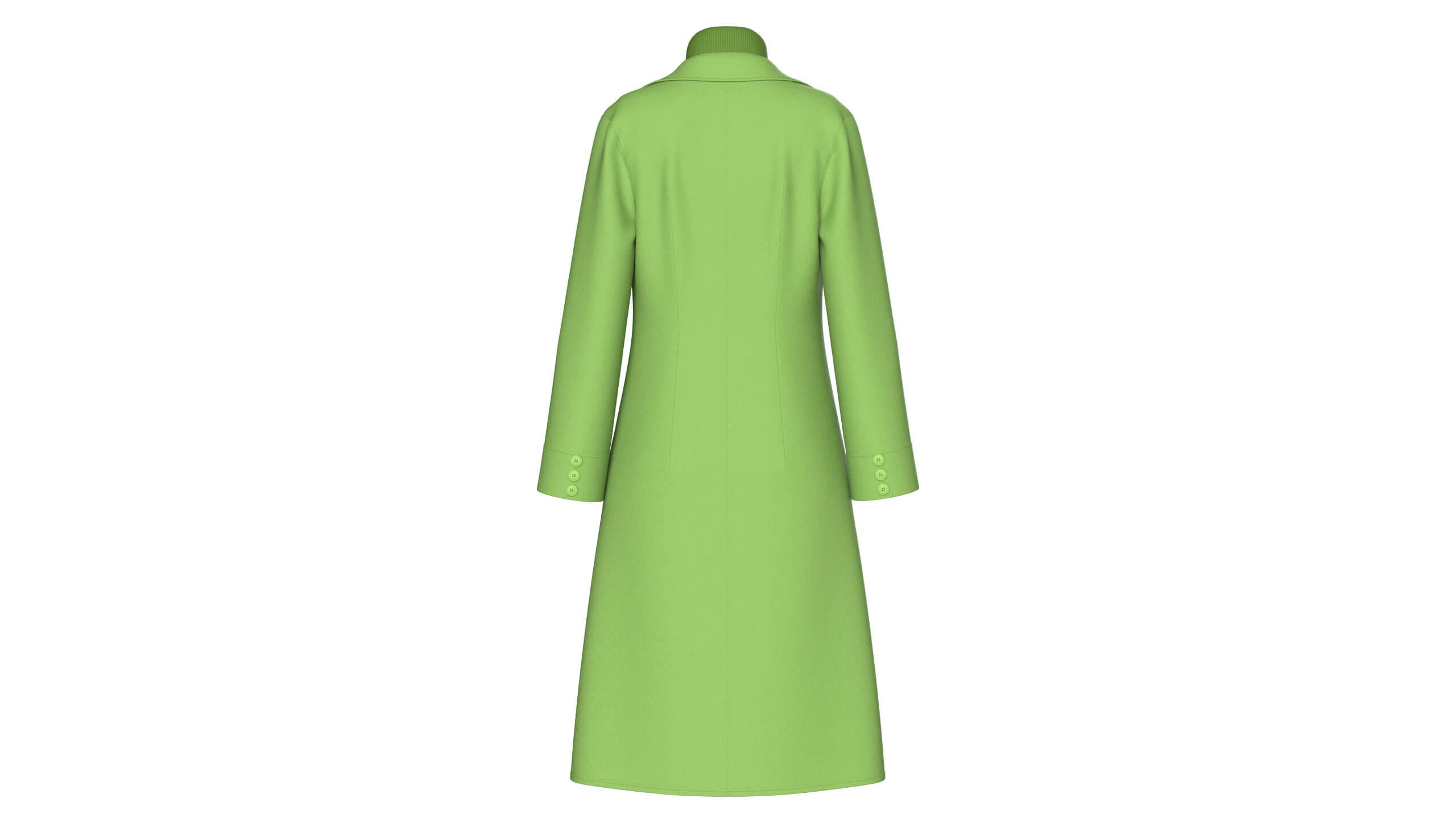 Girls Long Overcoat with Midi Sweater 3D Model