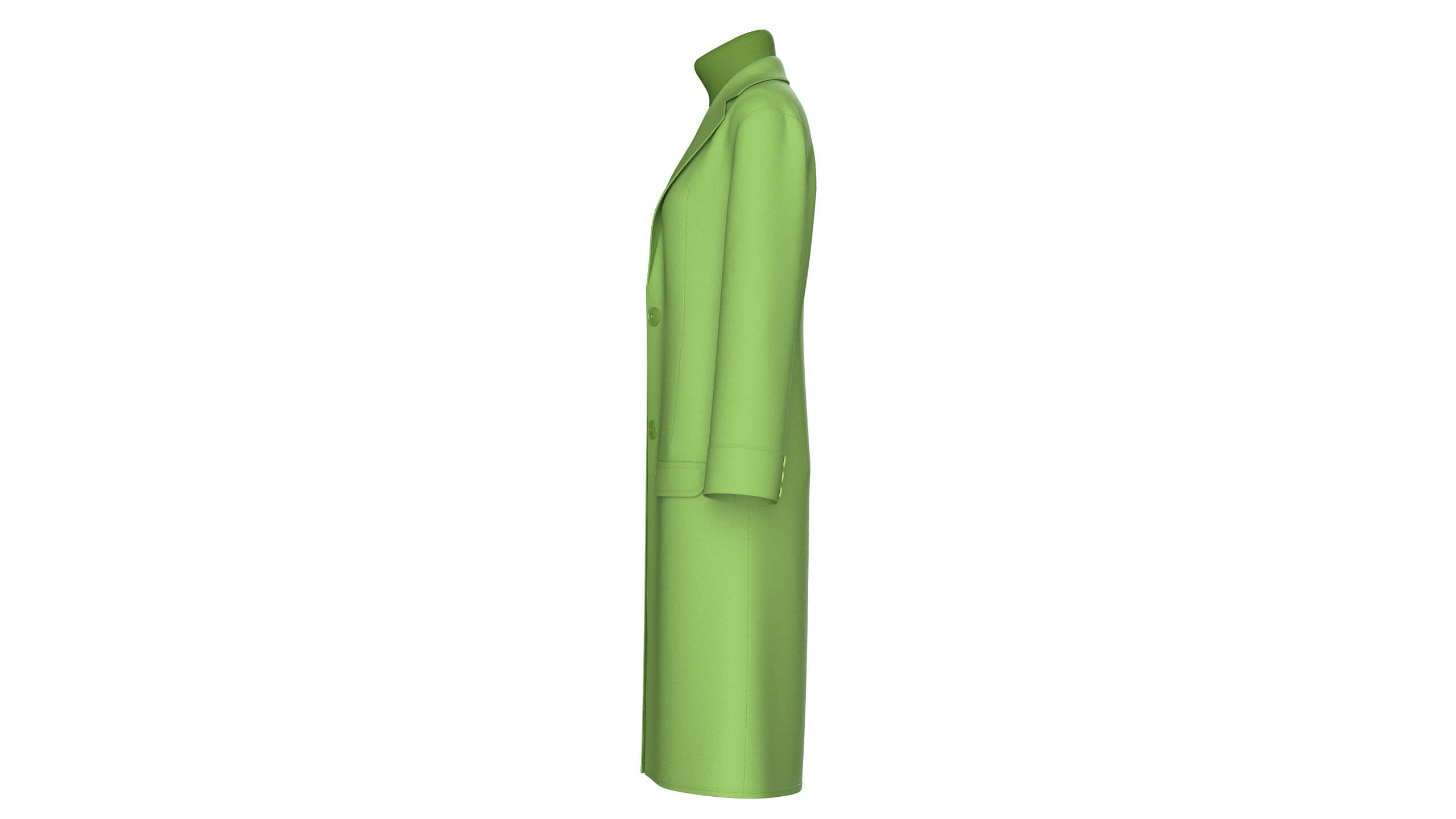 Girls Long Overcoat with Midi Sweater 3D Model
