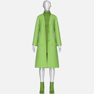 Girls Long Overcoat with Midi Sweater
