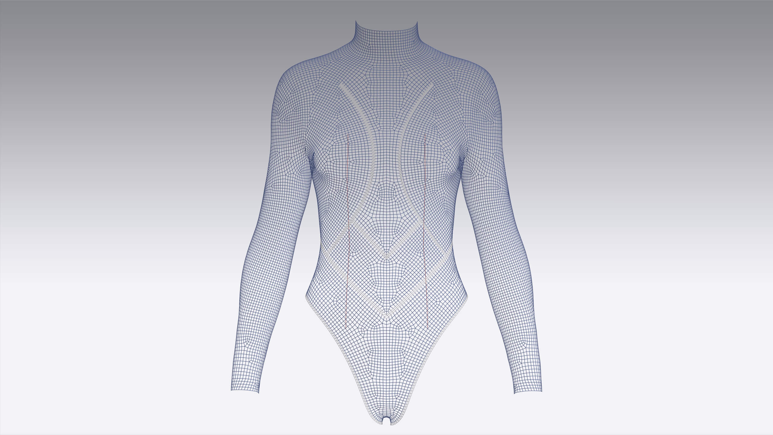 Girls Long Sleeve Bodysuit with Mesh 3D Model