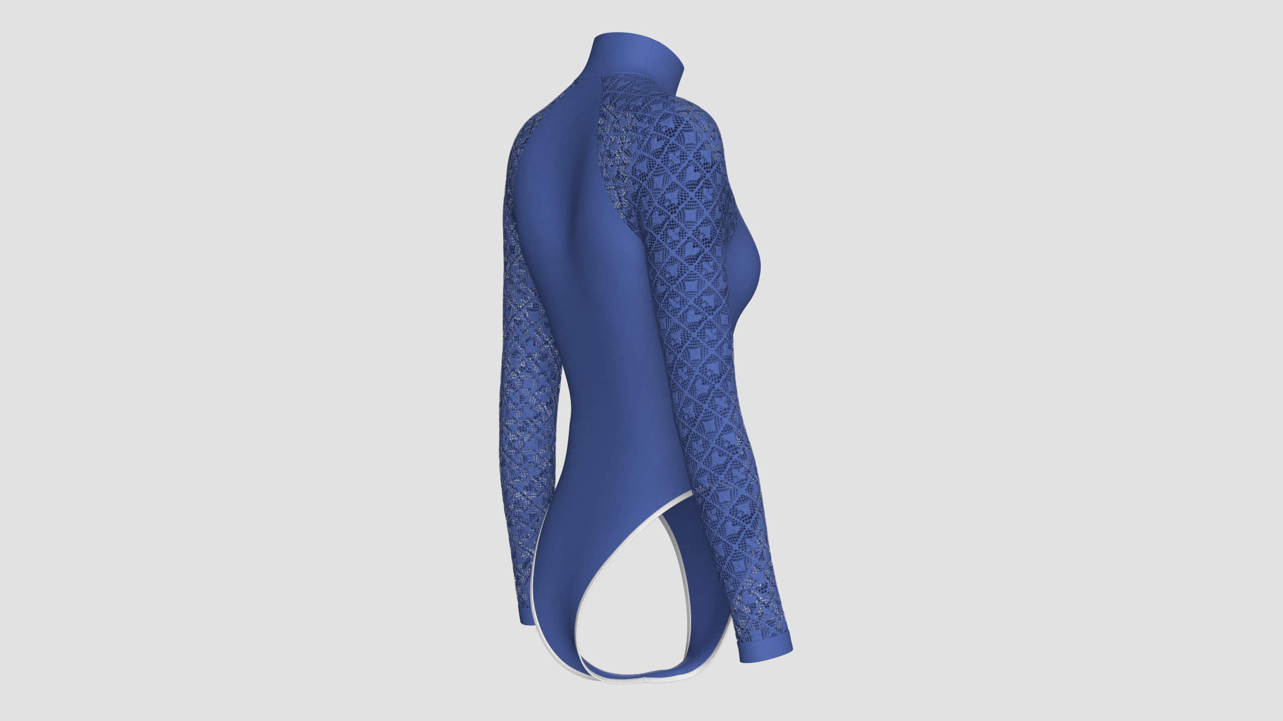 Girls Long Sleeve Bodysuit with Mesh 3D Model