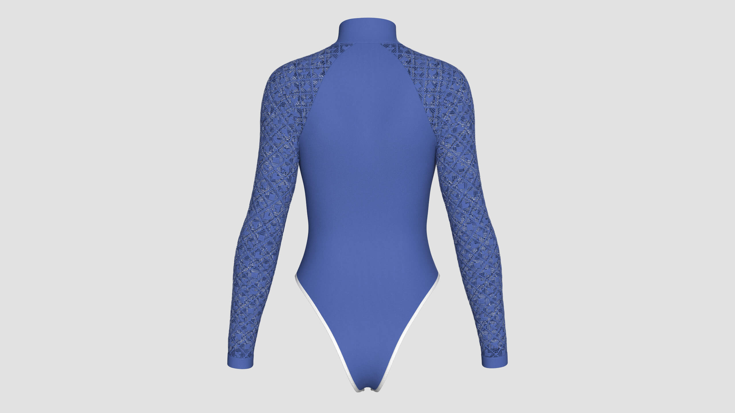 Girls Long Sleeve Bodysuit with Mesh 3D Model