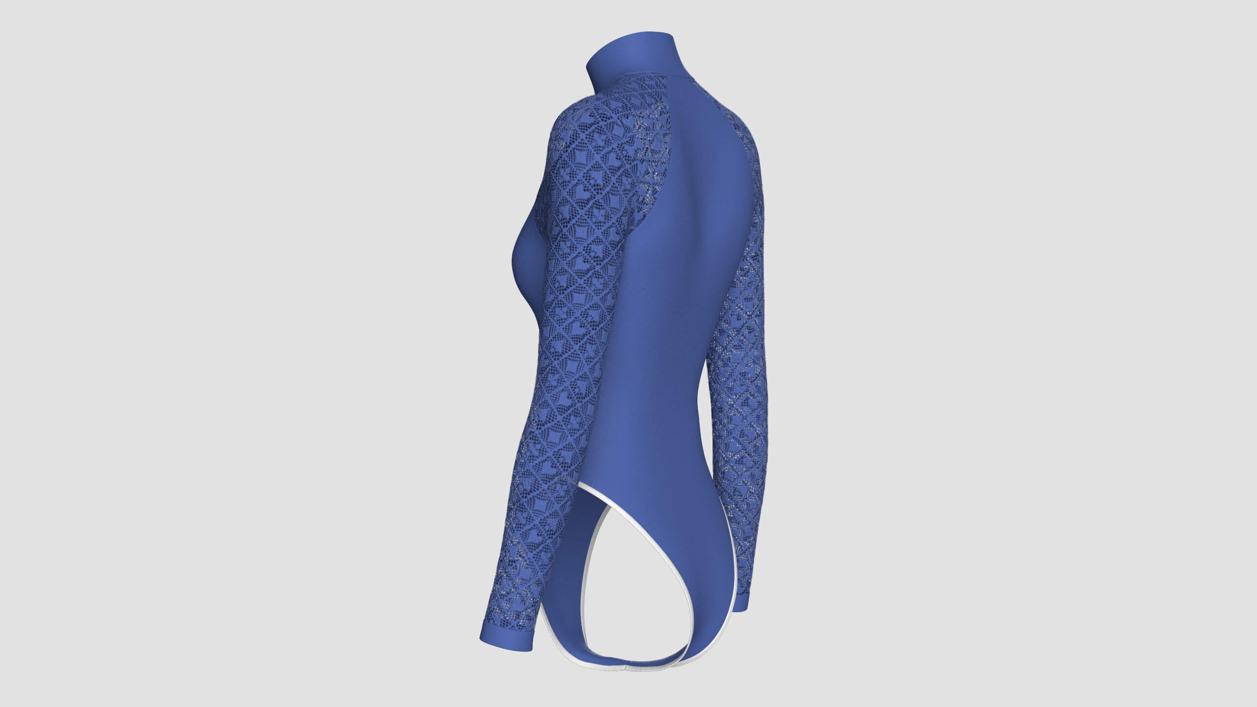 Girls Long Sleeve Bodysuit with Mesh 3D Model