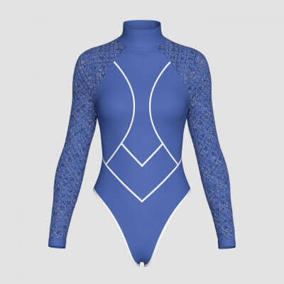 Girls Long Sleeve Bodysuit with Mesh