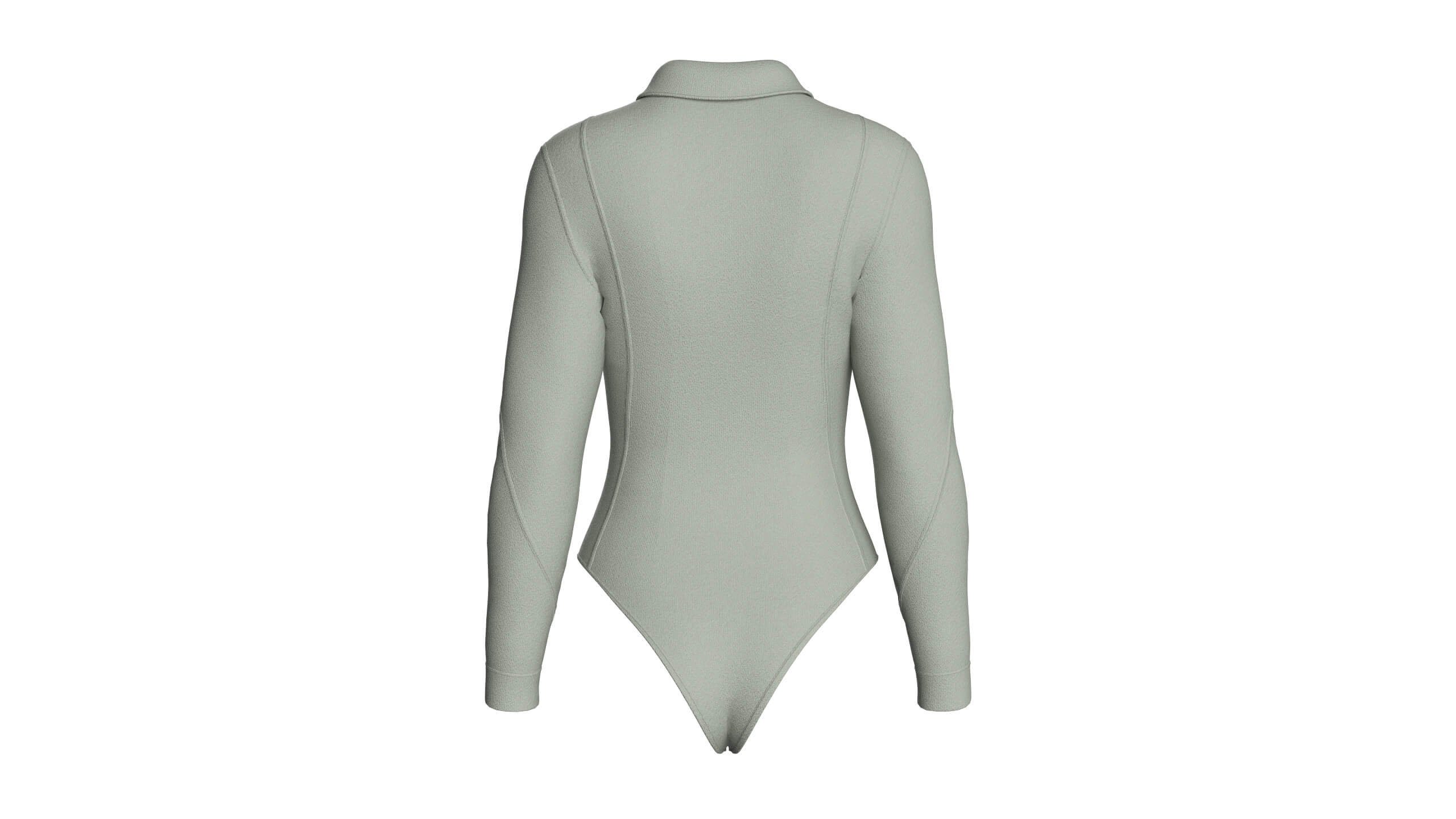Girls Long-Sleeve Collared Bodysuit 3D Model