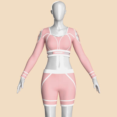 Girls Long Sleeve Crop Top with Biker Shorts Outfit