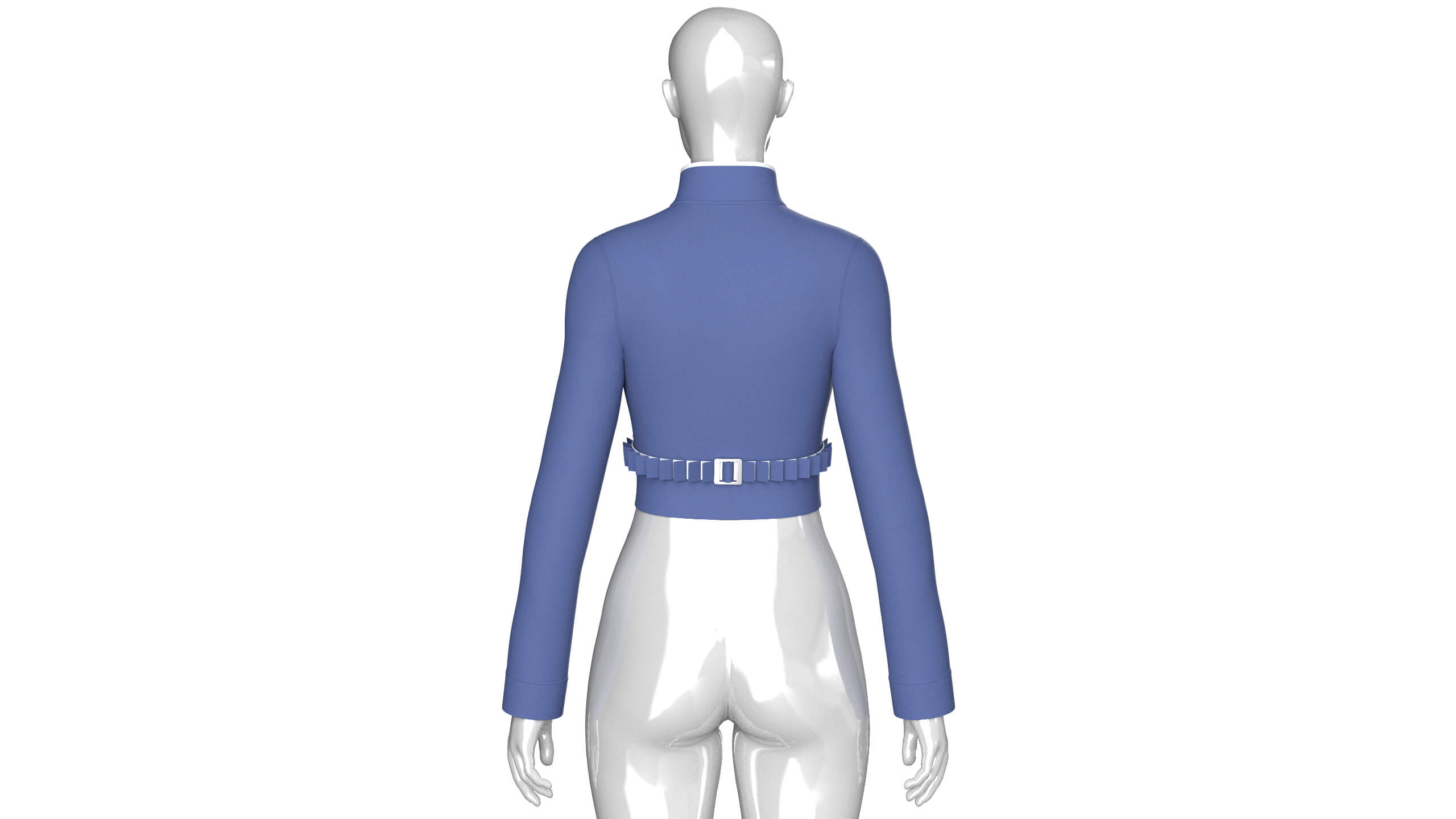 Girls Long-Sleeve Crop Top with Chest Rig 3D Model