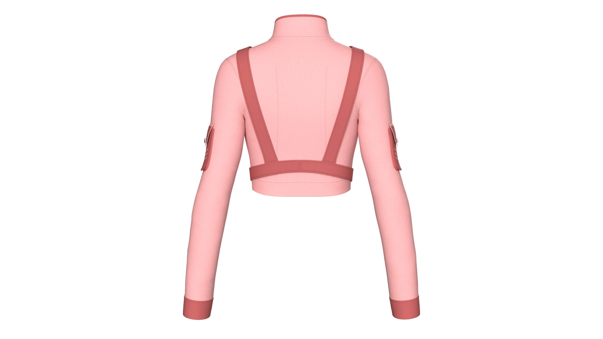 Girls Long-Sleeve Tactical Chest Rig Crop Top 3D Model