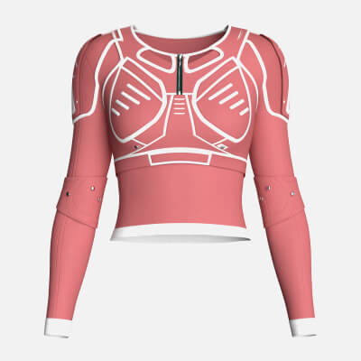 Girls Long-Sleeve Top with White Piping