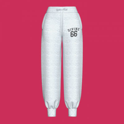 Girls Melange Side Slit Printed Joggers