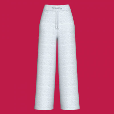 Girls Melange Wide-Leg Sweatpants with Eyelet
