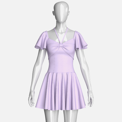 Girls Mini Dress with Flutter Sleeve