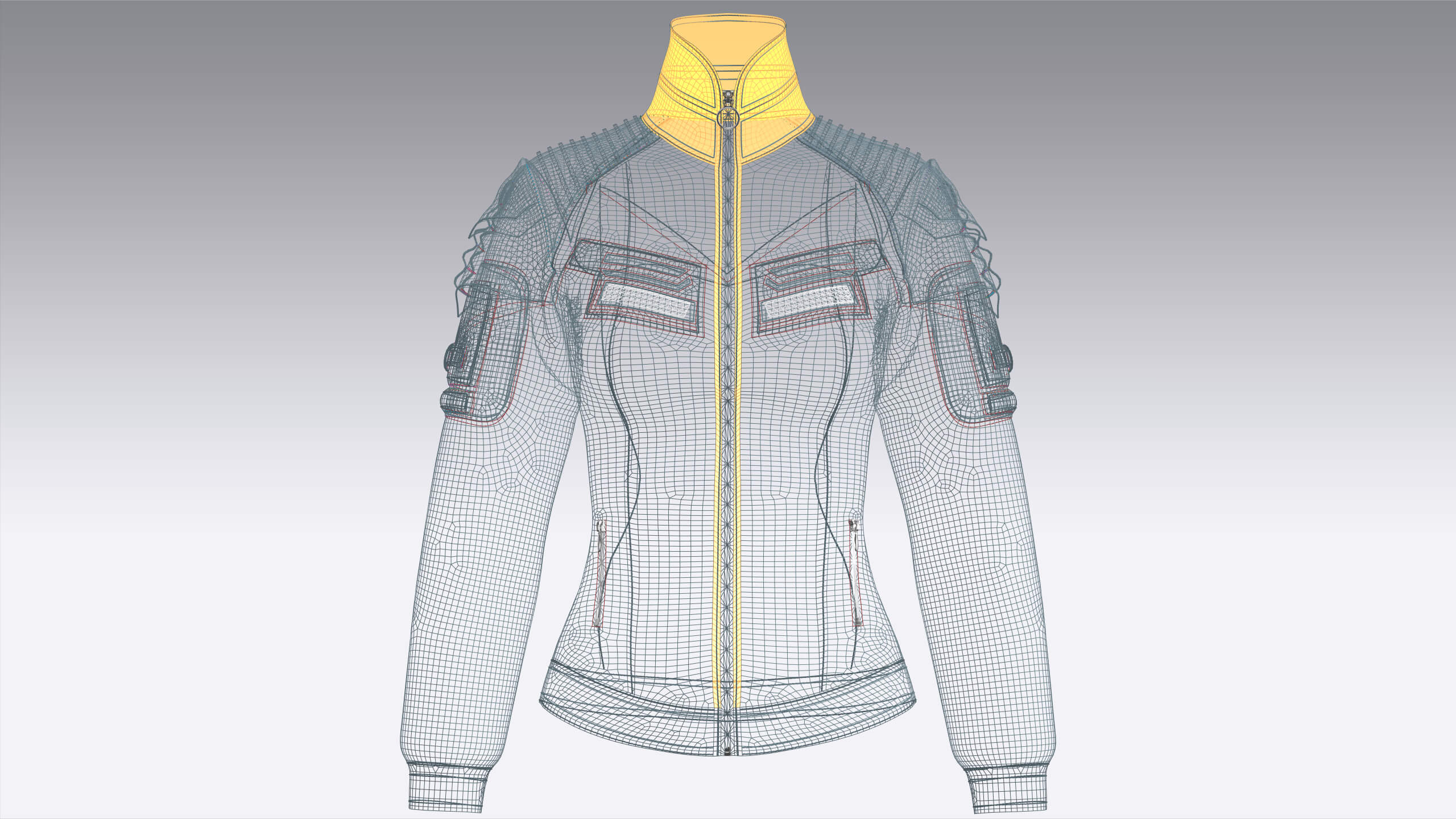 Girls Multi-Pocket Tactical Jacket 3D Model