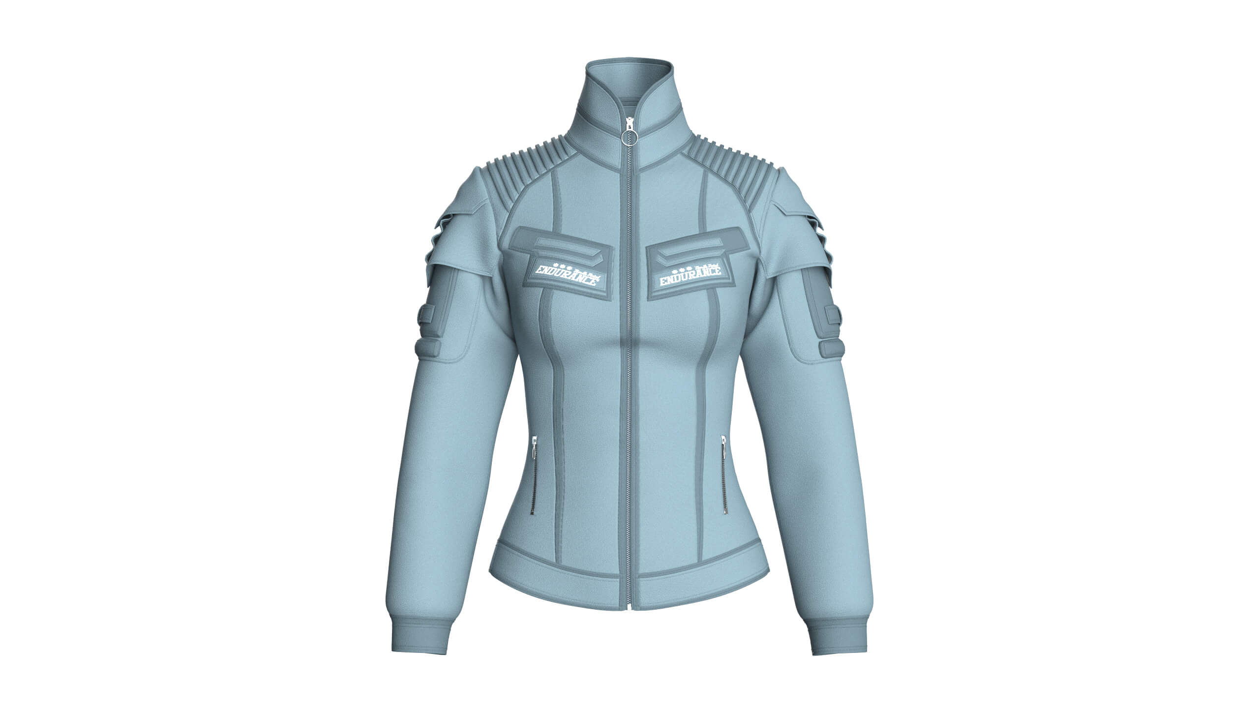 Girls Multi-Pocket Tactical Jacket 3D Model