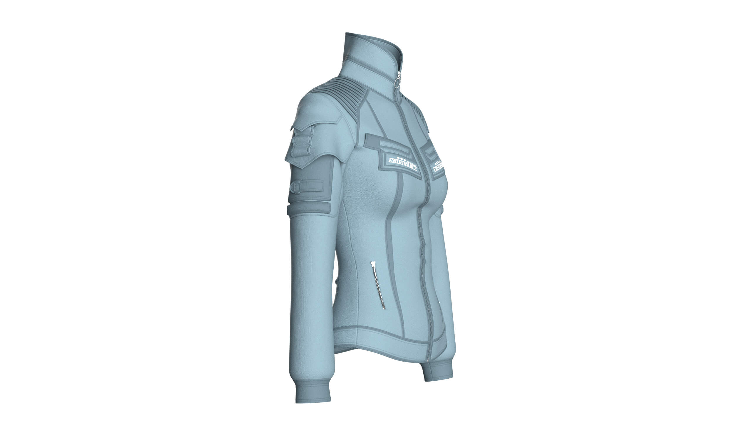 Girls Multi-Pocket Tactical Jacket 3D Model