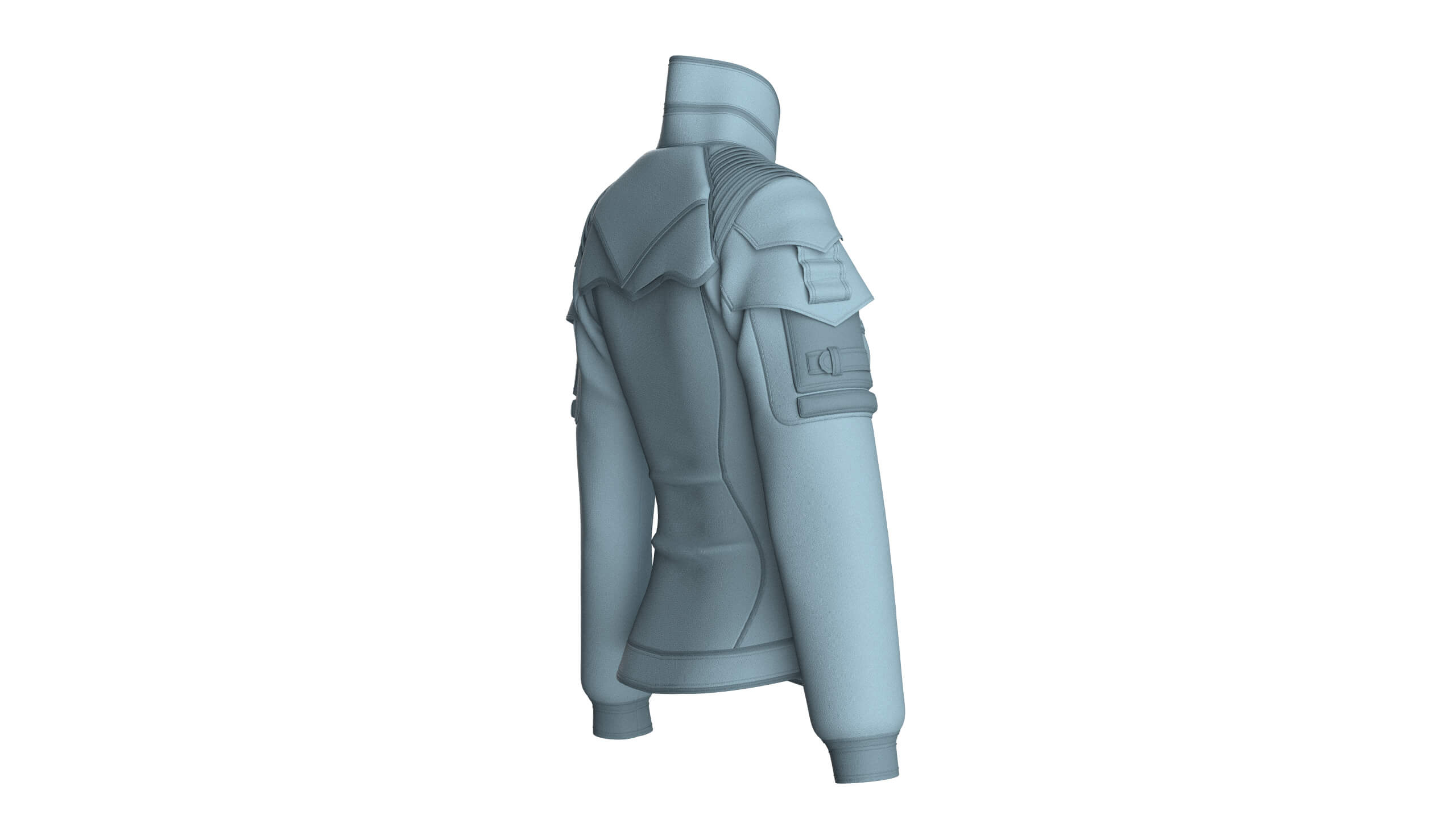 Girls Multi-Pocket Tactical Jacket 3D Model