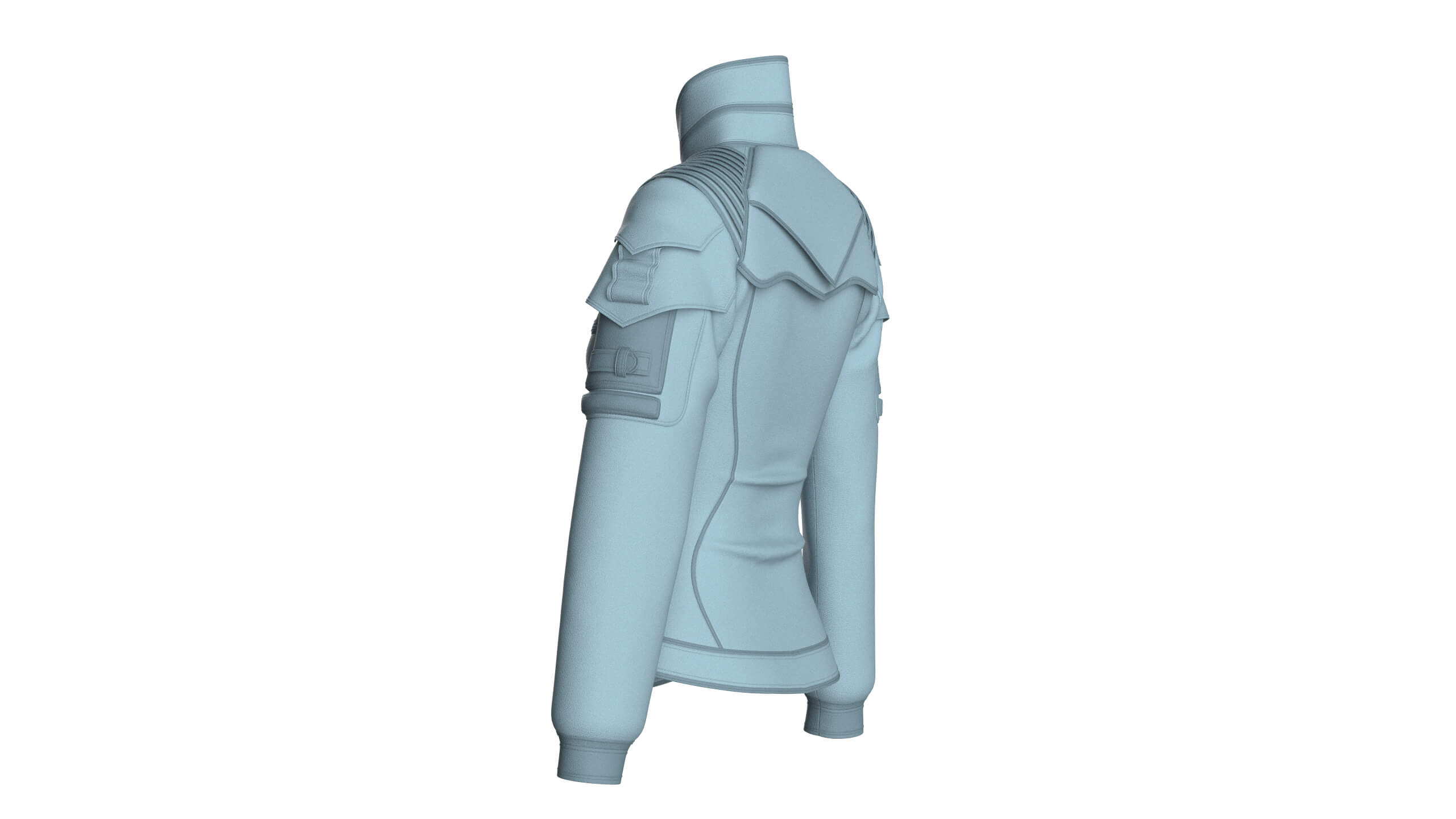 Girls Multi-Pocket Tactical Jacket 3D Model
