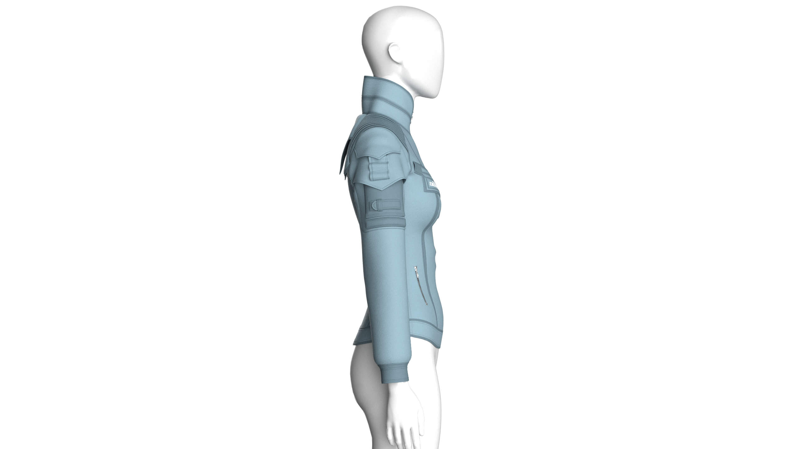 Girls Multi-Pocket Tactical Jacket 3D Model