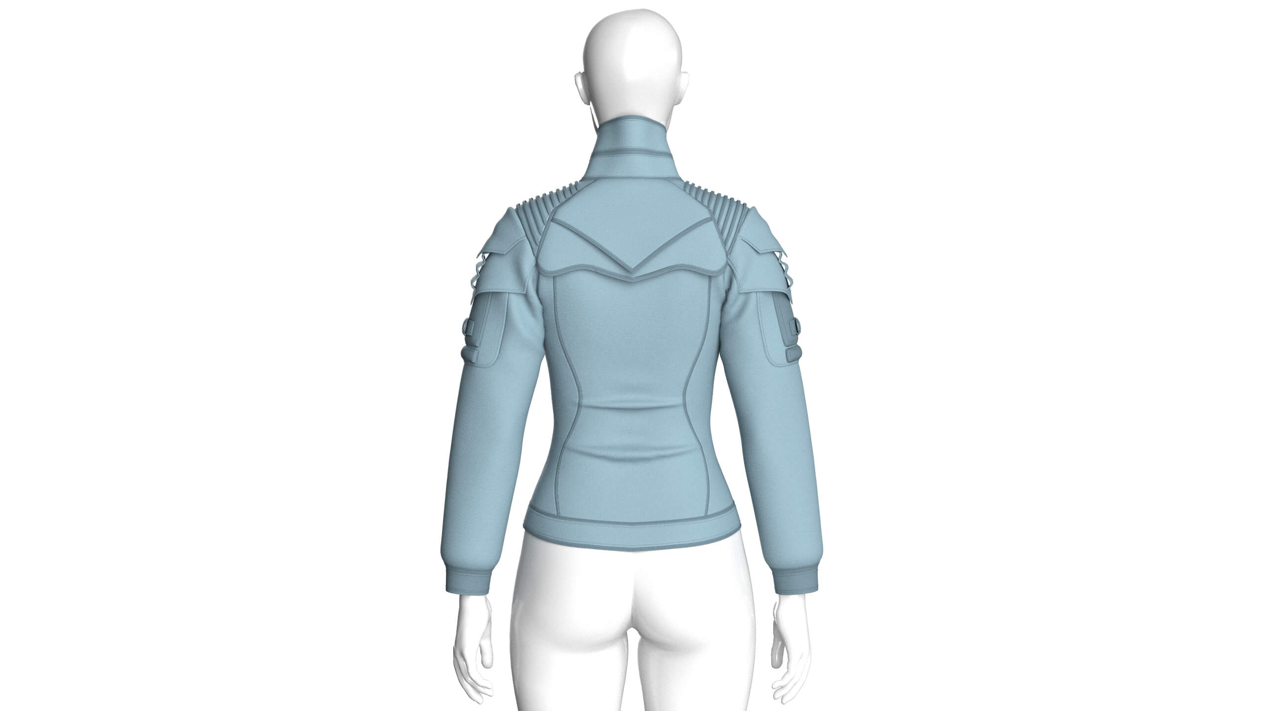 Girls Multi-Pocket Tactical Jacket 3D Model