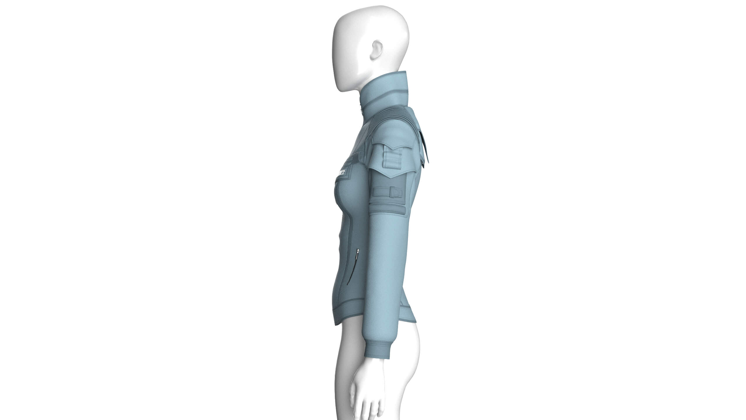 Girls Multi-Pocket Tactical Jacket 3D Model