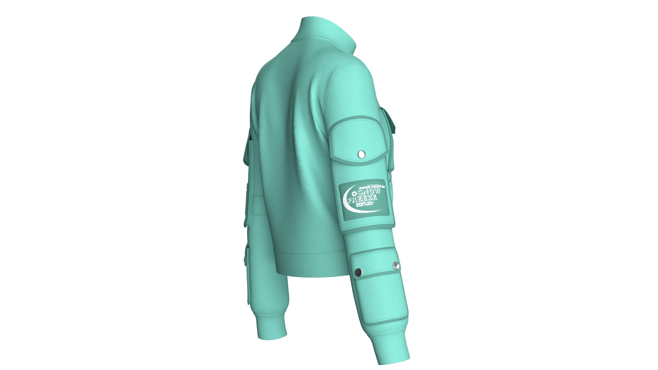 Girls Multi-Pocket Zip-Up Jacket 3D Model