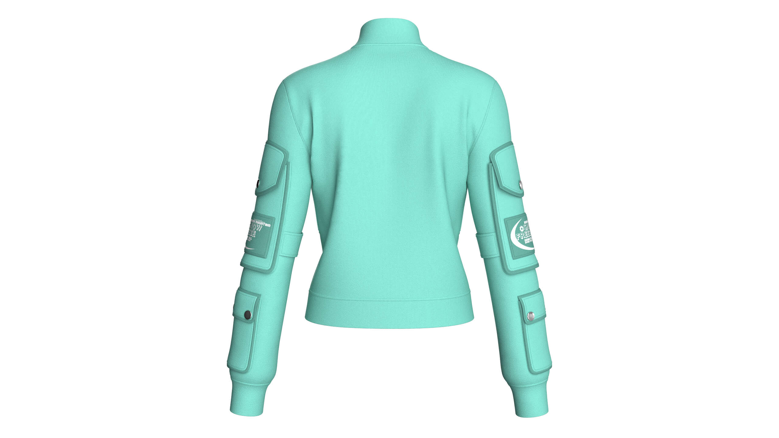 Girls Multi-Pocket Zip-Up Jacket 3D Model