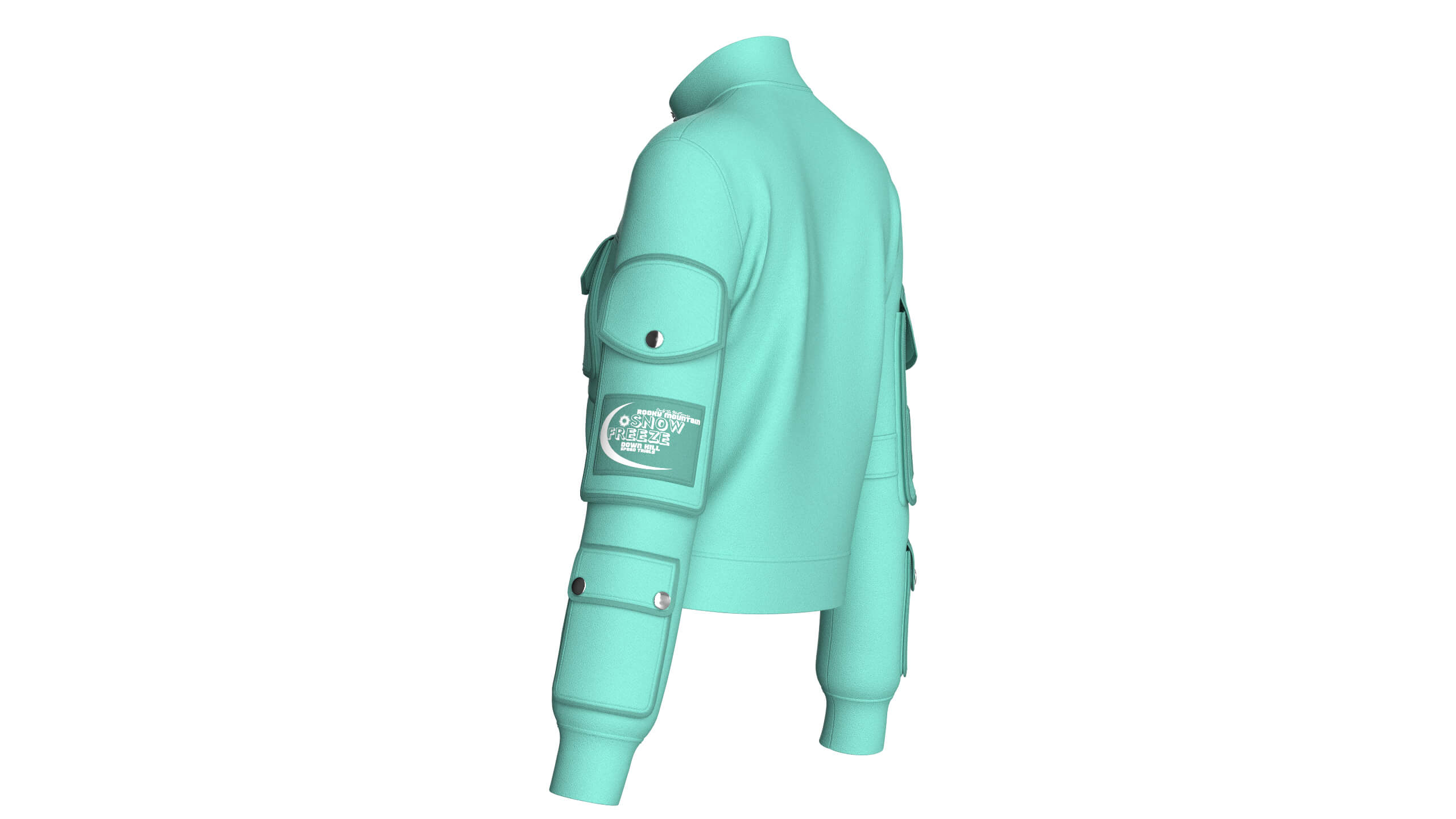 Girls Multi-Pocket Zip-Up Jacket 3D Model
