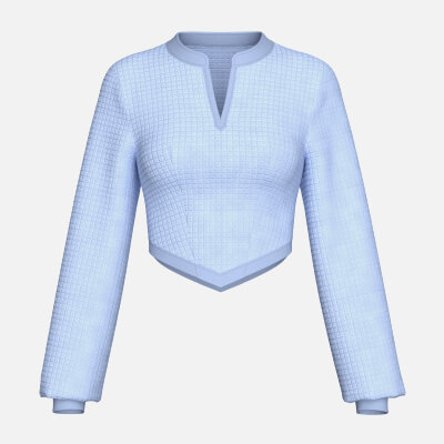 Girls Notch Neck Corset-Hem Crop Top