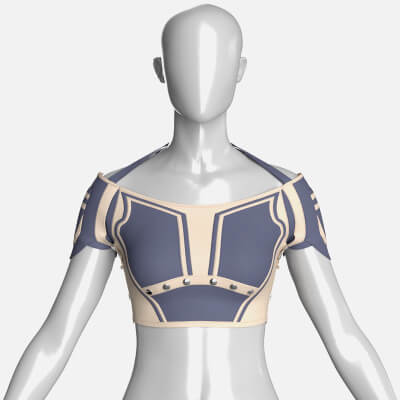 Girls Off-Shoulder Two Tone Crop Top