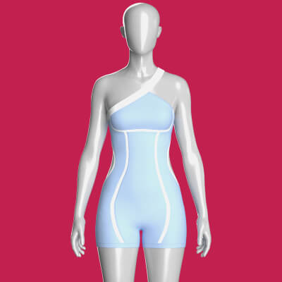 Girls One-Shoulder Athletic Bodysuit