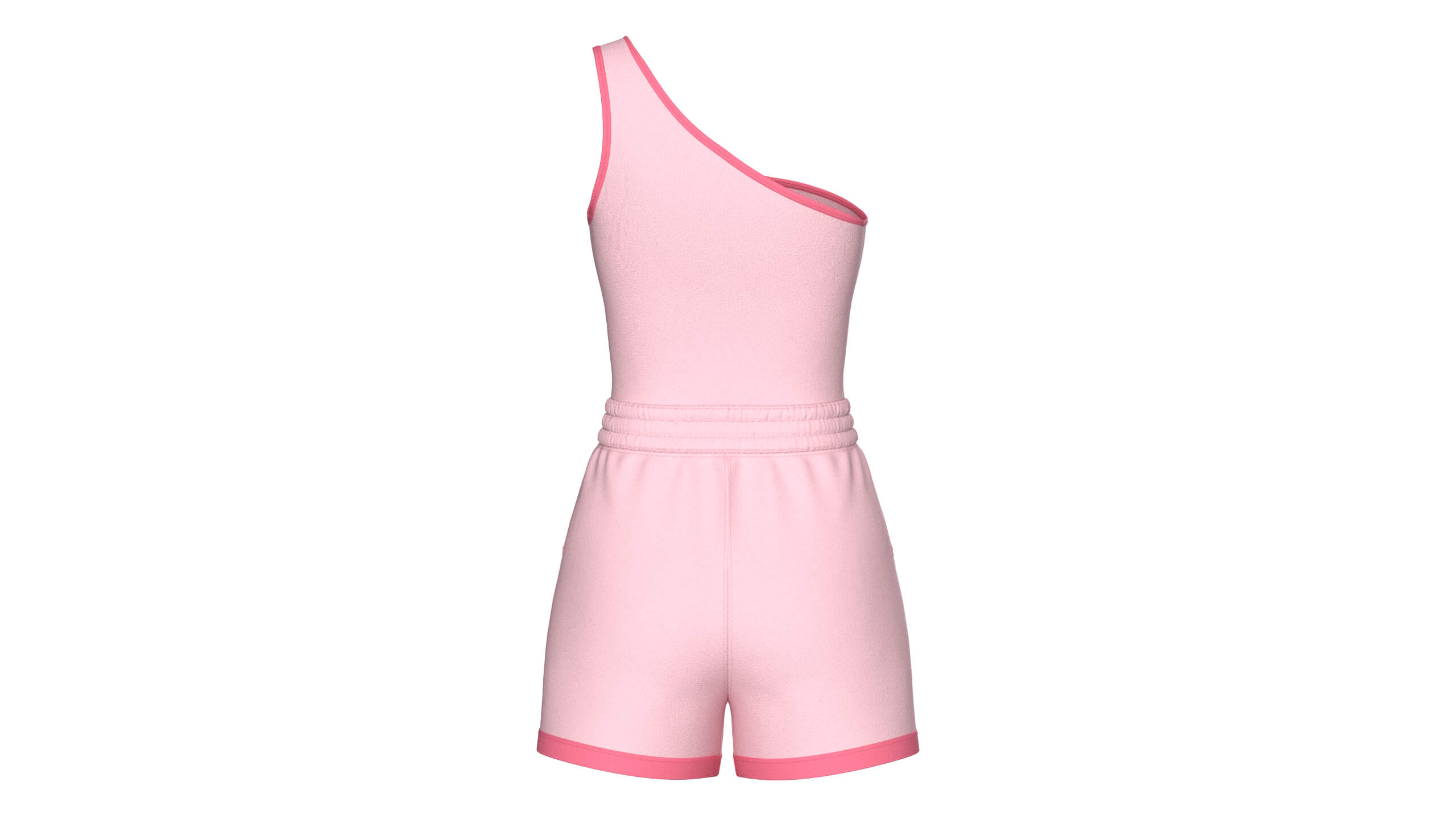 Girls One Shoulder Sleeveless Suit 3D Model