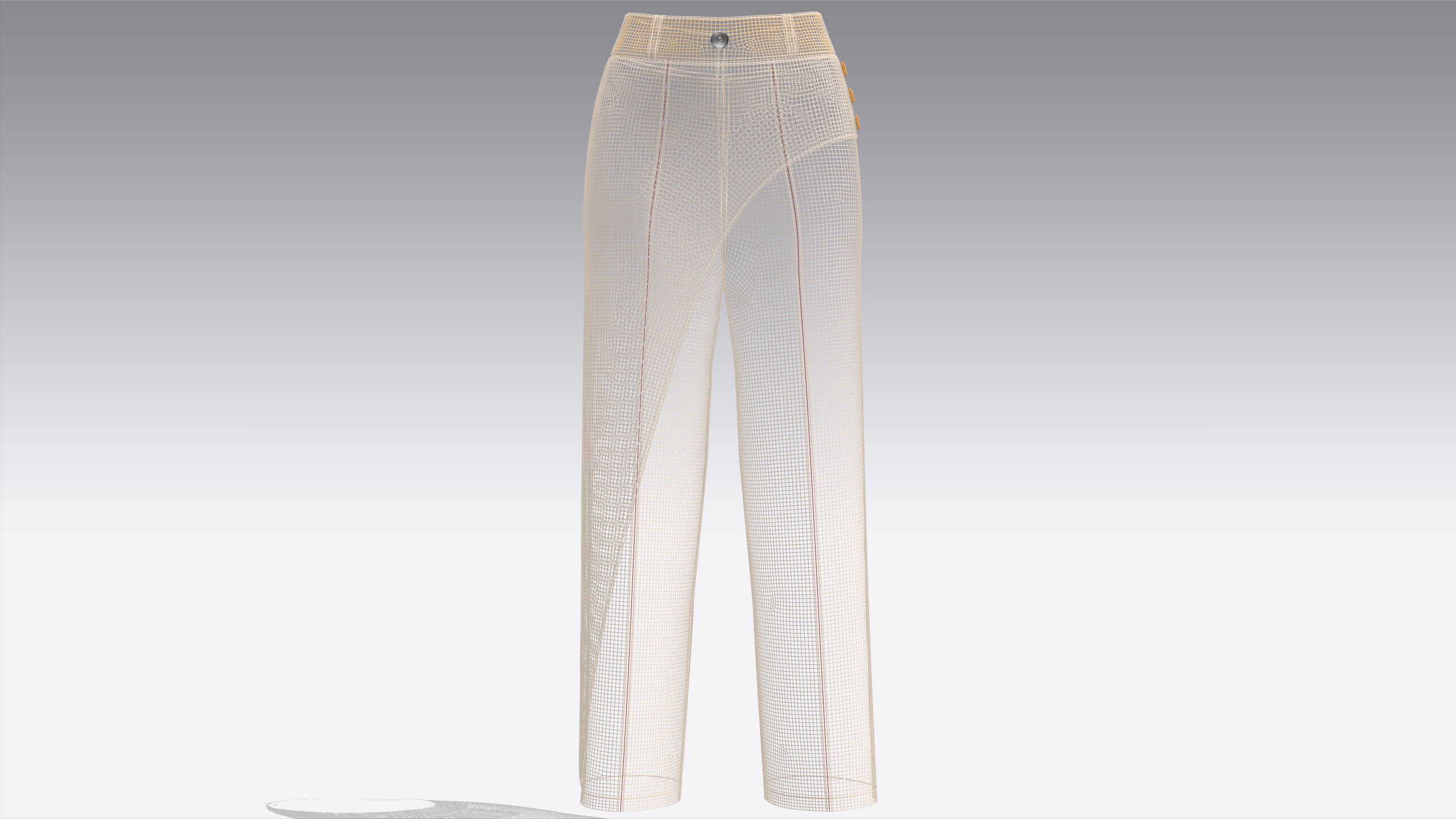 Girls Overlapping Skirt Trouser with Side Buttons 3D Model