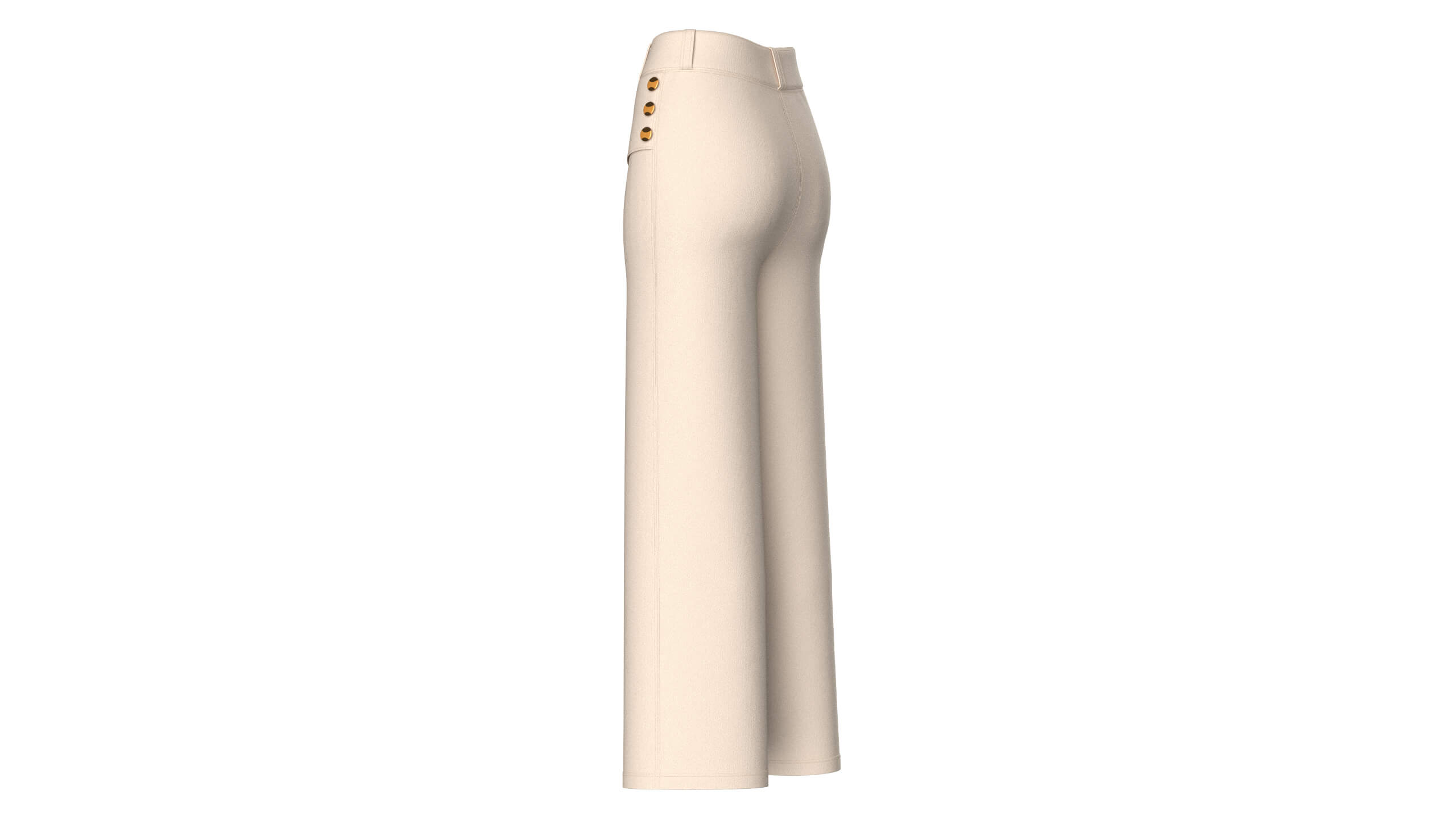 Girls Overlapping Skirt Trouser with Side Buttons 3D Model