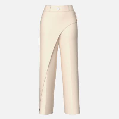 Girls Overlapping Skirt Trouser with Side Buttons