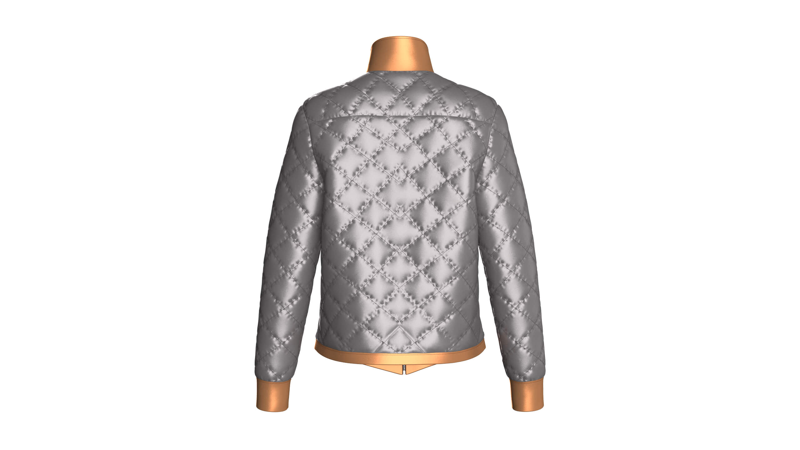 Girls Padded High Neck Full Zip Jacket 3D Model