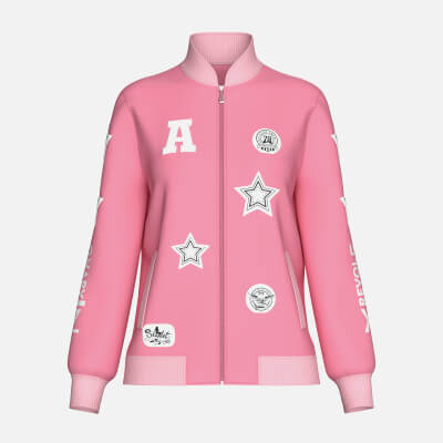 Girls Patchwork Varsity Full-Zip Jacket