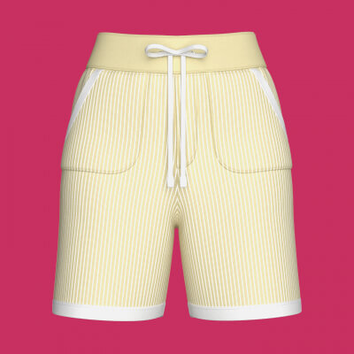 Girls Pinstriped Drawstring Shorts