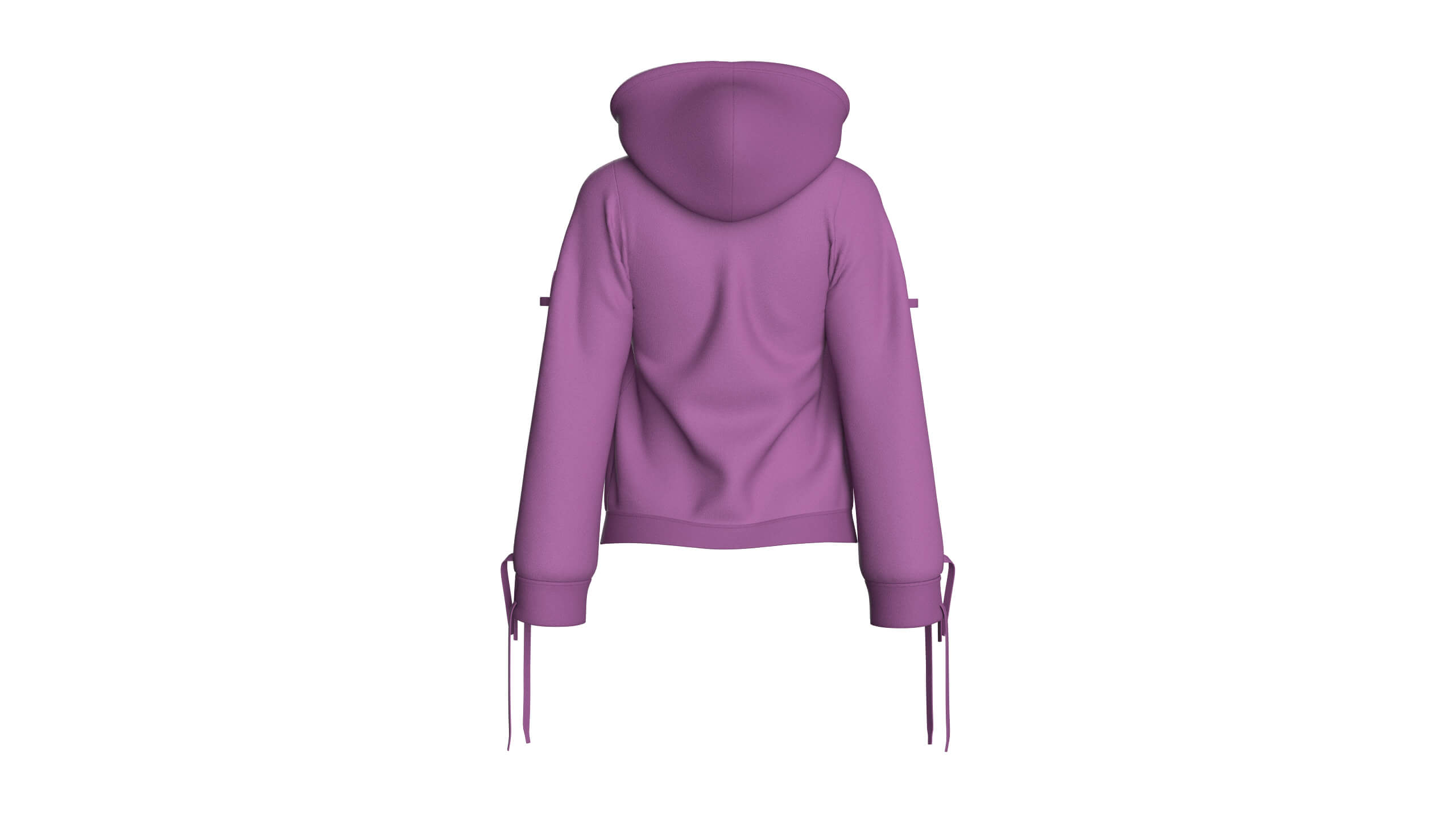 Girls Pullover Hoodie with Lace-Up Long Sleeves 3D Model